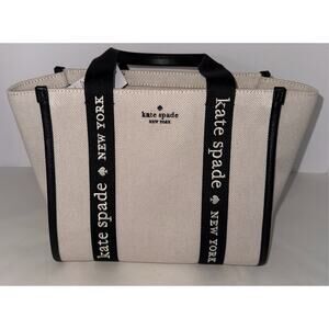Brand New Kate Spade Kip small Canvas tote KG767 Natural